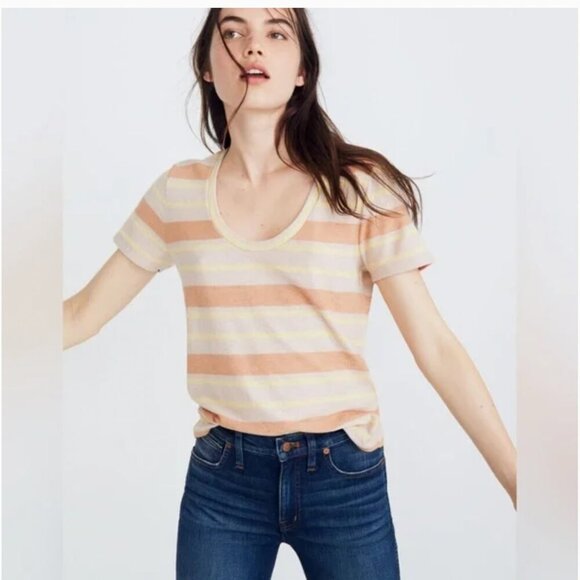 Madewell - Alto Scoop - Montoya Striped Tee - Size Extra Small - Picture 1 of 4